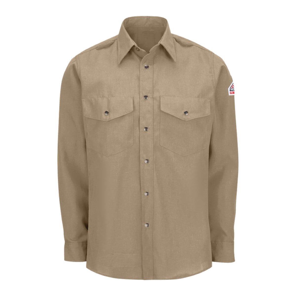 Bulwark Lightweight Nomex FR Snap-Front Shirt in Khaki
